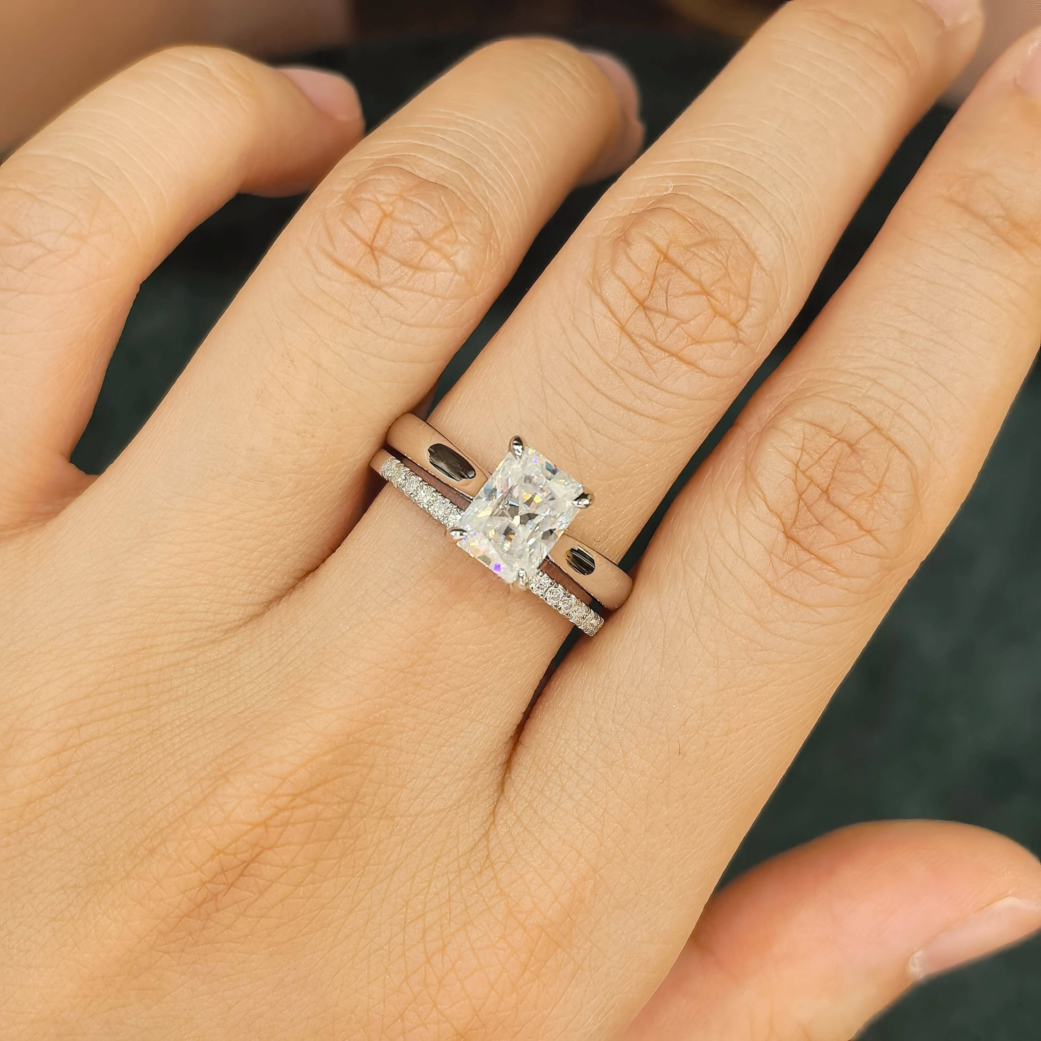 Wholesale 1 2 3CT Oval Cut Engagement Rings VVS D GRA Certified S925 Sterling Silver Moissanite Ring