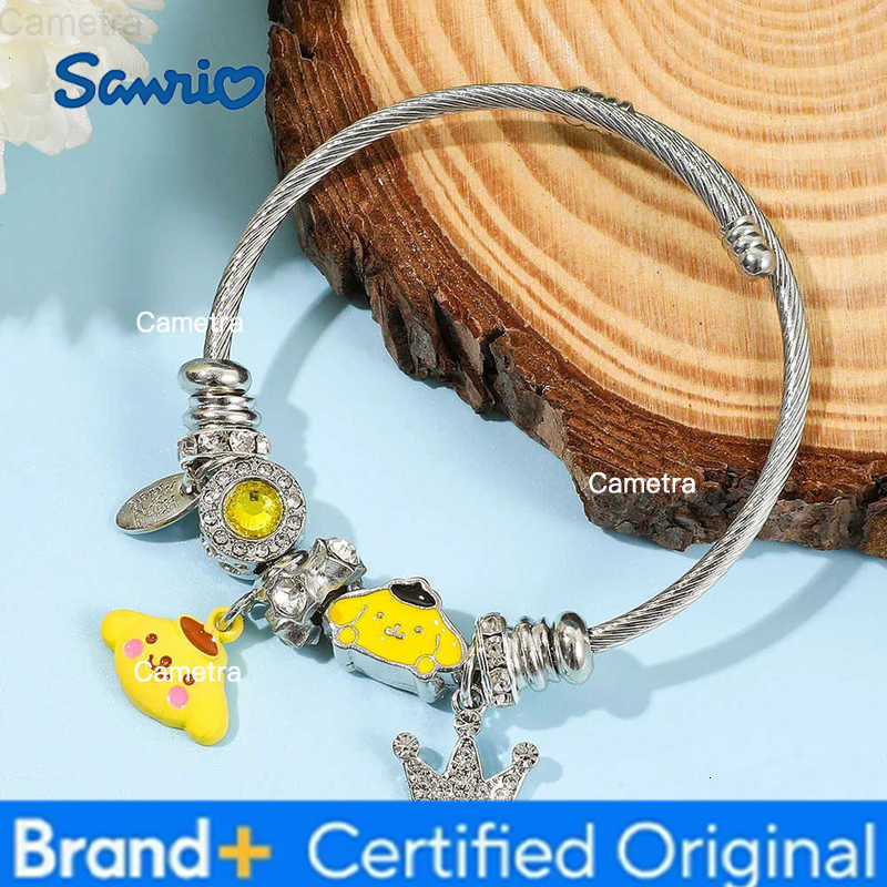 Sanrio Adorable Pompompurin Hello Kitty Charm Bracelet Adjustable Cute Bangle for Birthday Gifts H251229