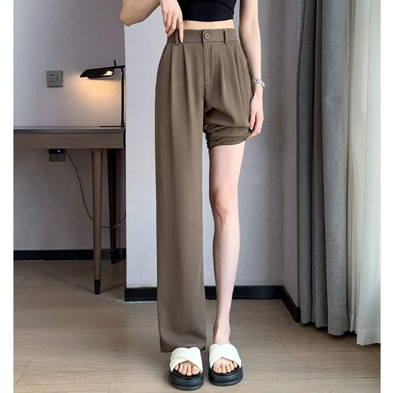 Women Suit Pants Lady Classic Fashion Trousers Female Comfortable Straight Leg Pants Mom Korean Casual Baggy Long Slacks 251219