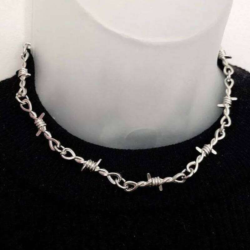 ZAKOL Fashion Iron Unisex Necklace Women Hip-hop Gothic Punk Barbed Wire Little Thorns Chain Choker Jewelry Gifts