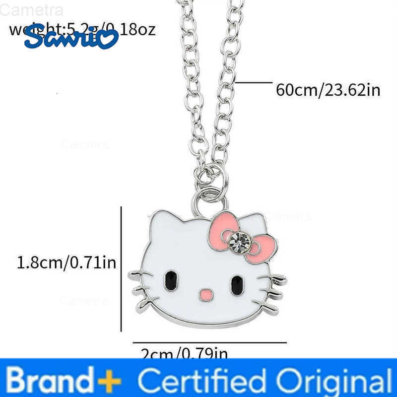 Sanrio Kawaii Hello Kitty Enamel Pendant Necklace Fashion Simple Anime Peripheral Jewelry Cartoon KT Cat Neck Chain Accessories H251229