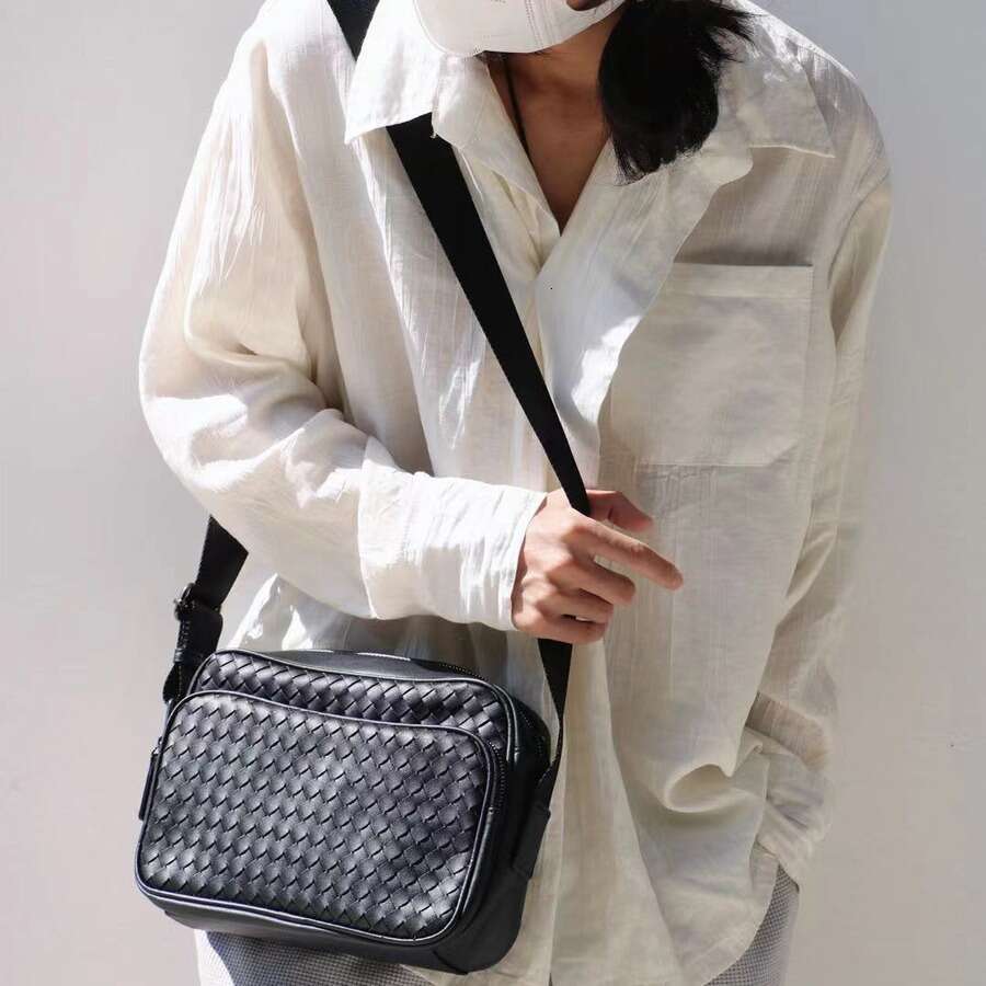 Korean Style Horizontal Shoulder Couple Crossbody Woven Small Square Back Trendy Brand Men S Bag High Quality Luxury Bag