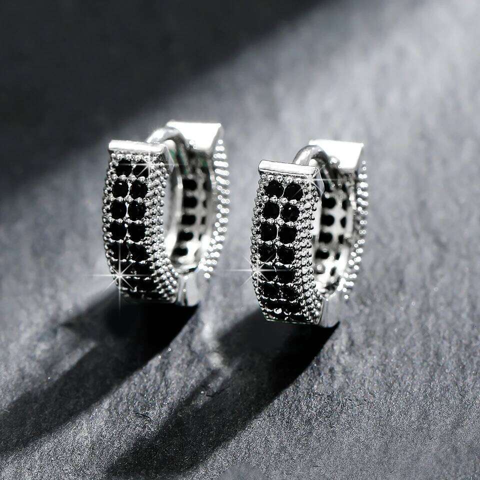 ZAKOL Hip Hop Fashion Green Cubic Zirconia Hoop Earrings For Women Men Circle Colorful Crystal CZ Party Jewelry Wholesale