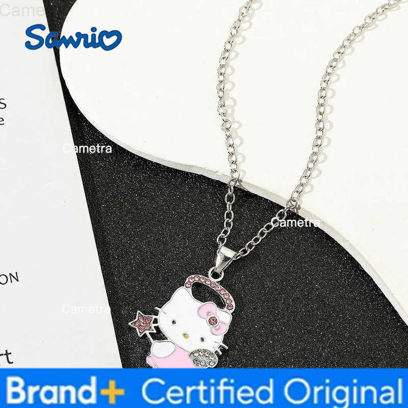 Sanrio Hello Kitty Anime Necklace Creative Cute Rhinestone Necklace Girls Birthday Party Jewelry Gifts H251229