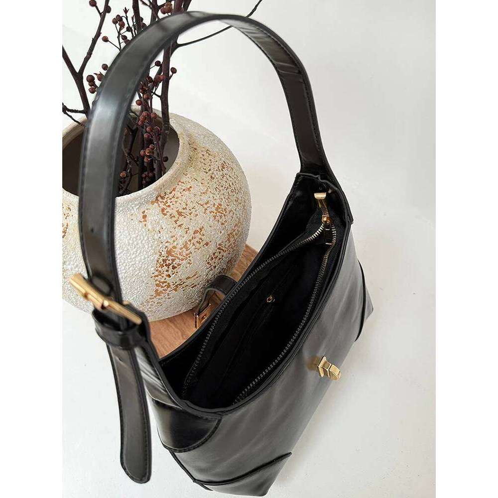 New Black Crescent Shoulder Armpit Bag Handbag Fashionable And Casual Women S Daily Commuting Bag Liksusie
