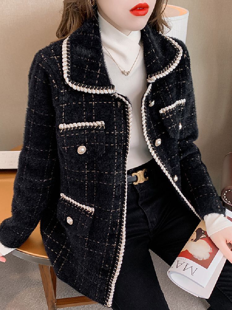 Fashtion French Style Socialite Elegant Jacket for Women Casual Versatile Autumn Winter Cardigan