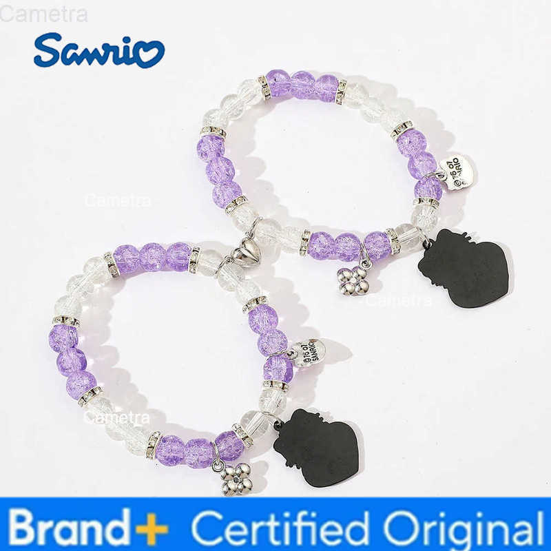 Sanrio Cartoon Cute Hello Kitty Bracelet Purple Exquisite Hello Kitty Bangle For Women Men Couple Jewelry Gifts H251229