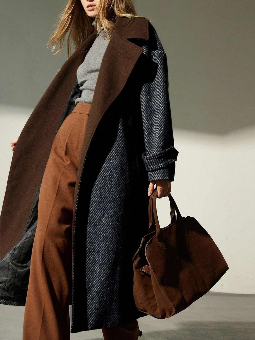 Modern Office Ladies Work Women Long Overcoat One Piece With Belt Customized Autumn Winter Thick Outdoor Jacket