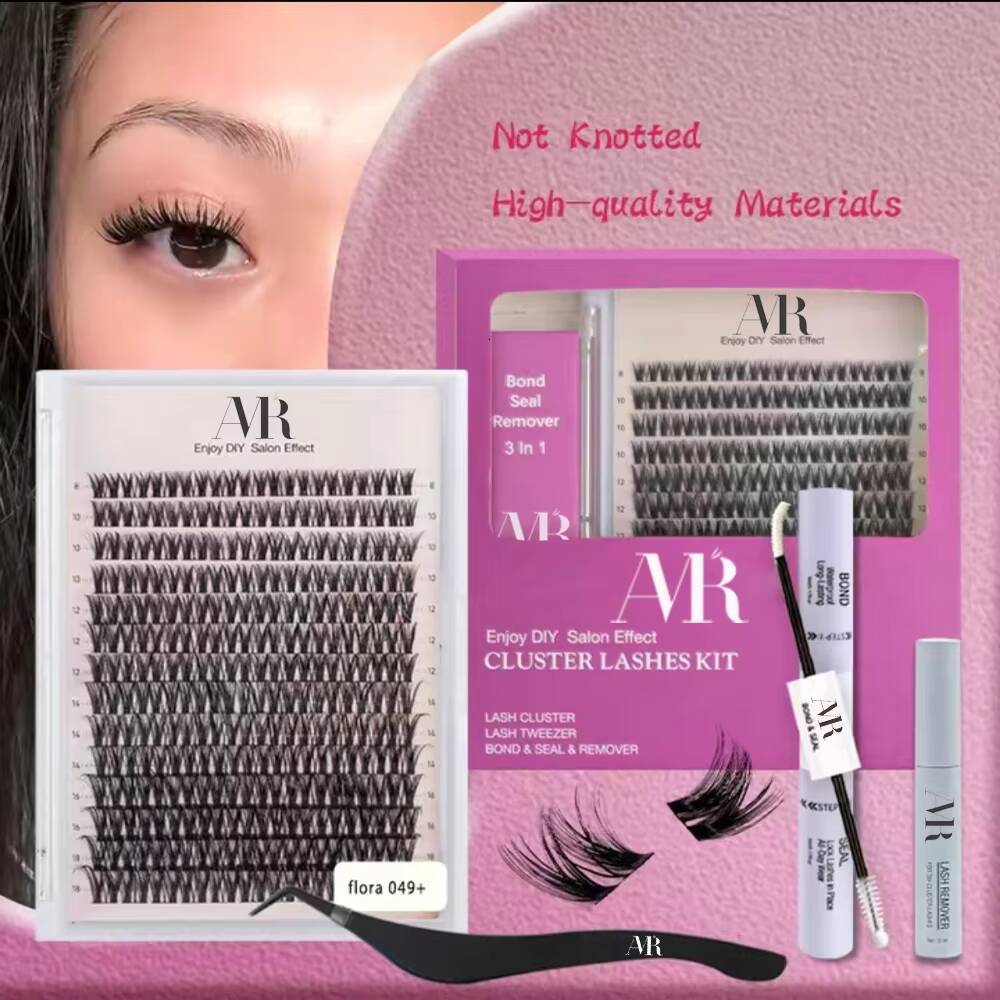 Wholesale DIY Eyelash Extension Kit Fluffy Natural Cluster D Curl Lashes Pre-Cut Waterproof Private Label DIY Lash Clusters
