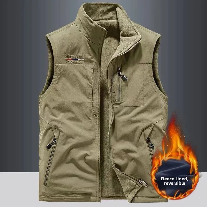 Men Outdoor High Quality Sports Leisure Windproof Breathable Sleeveless Thick Vest Fashionable and Warm Comfort 251225