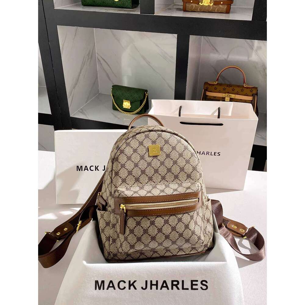 MACK JHARLES retro Print Large Capacity 2025 Autumn New High-end Commuter Backpack