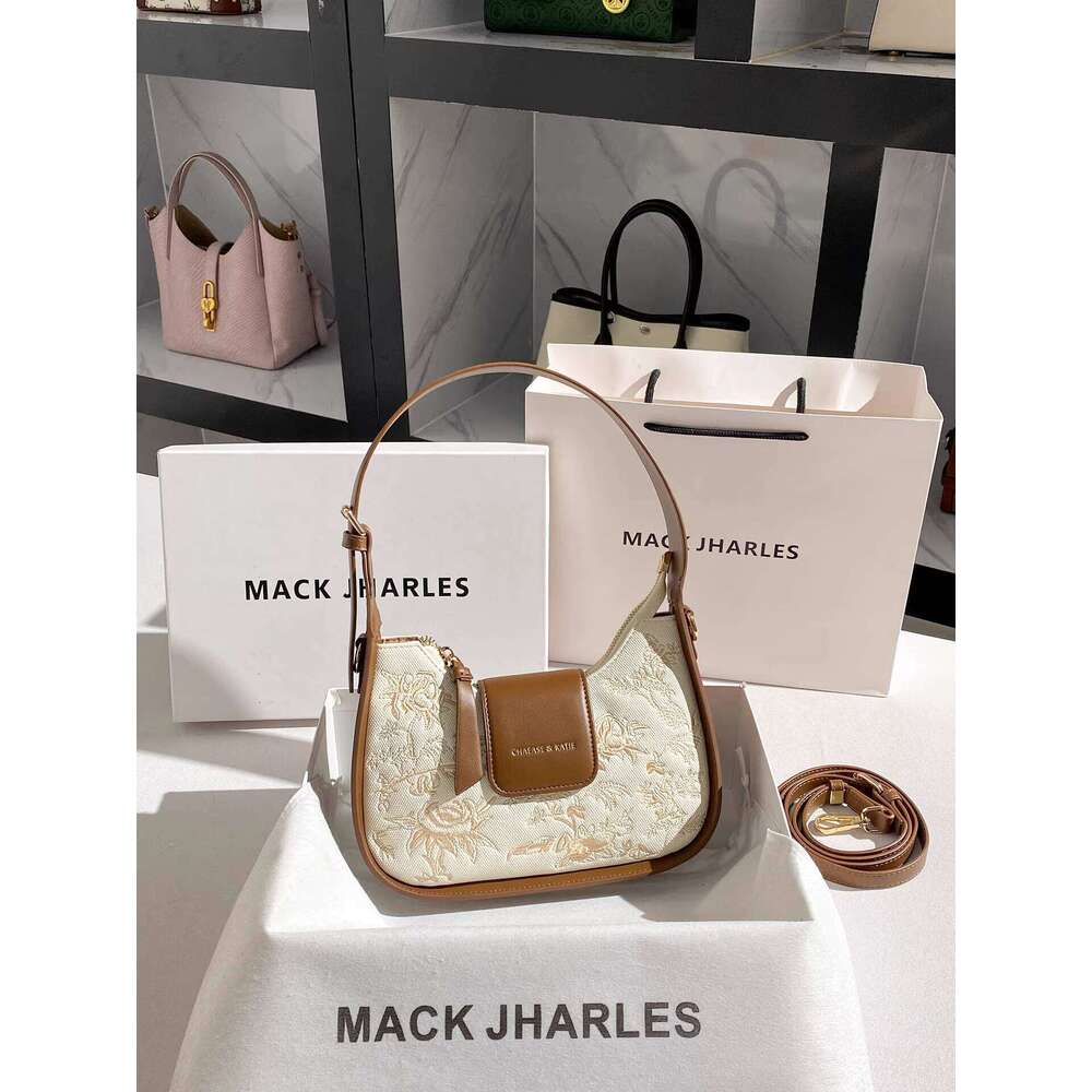 MACK JHARLES Chinese Style Retro Embroidered Baguette for Women 2025 Autumn Winter New High-end Underarm Bag