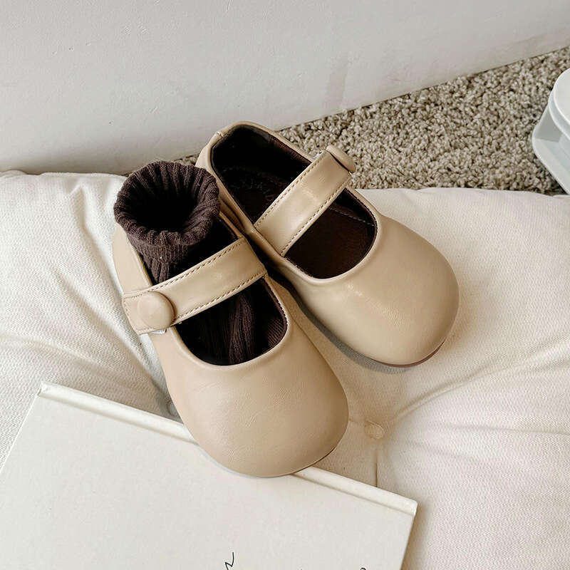 Fashionable and Stylish Girls' British Style Small Leather 2025 Spring New Korean Version Shallow Soft Sole Children's Casual Shoes