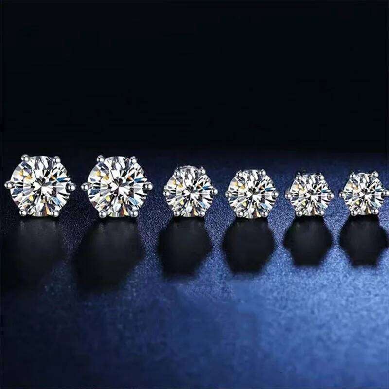 2ct 8mm Moissanite Earrings for Women Lab Grown Diamond Ear Studs 925 Sterling Silver Fine Jewelry Gift 710