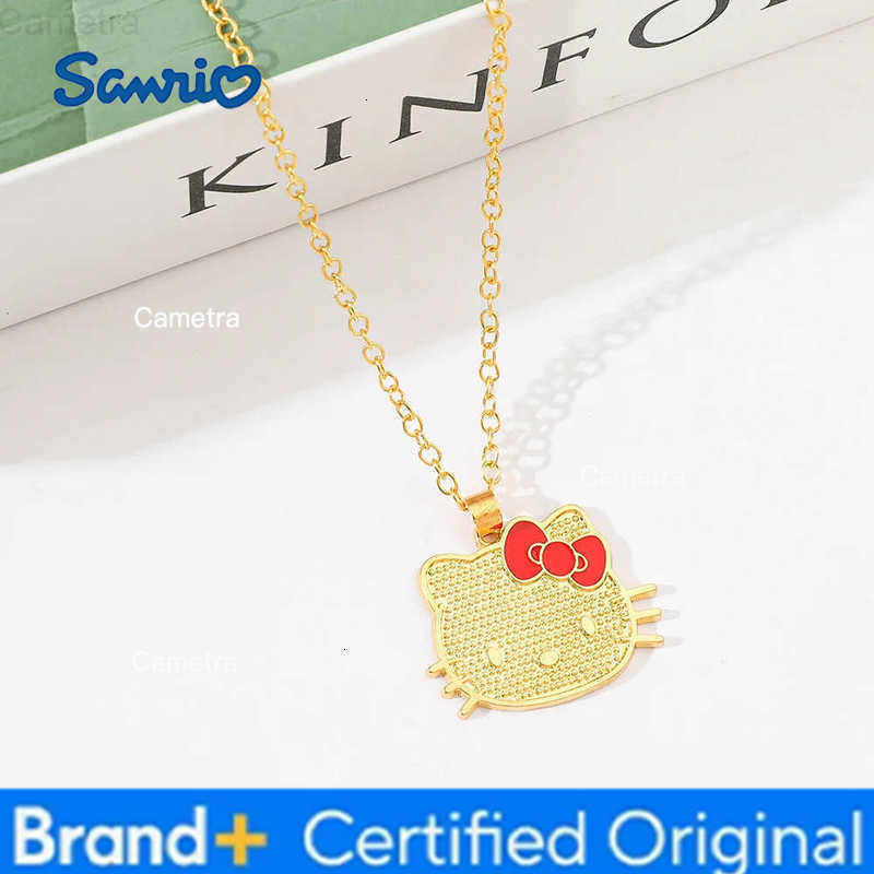Sanrio Anime Hello Kitty Necklace Cartoon Figure KT Cat Metal Pendant Necklace Kawaii Jewelry Accessories Gifts H2512291