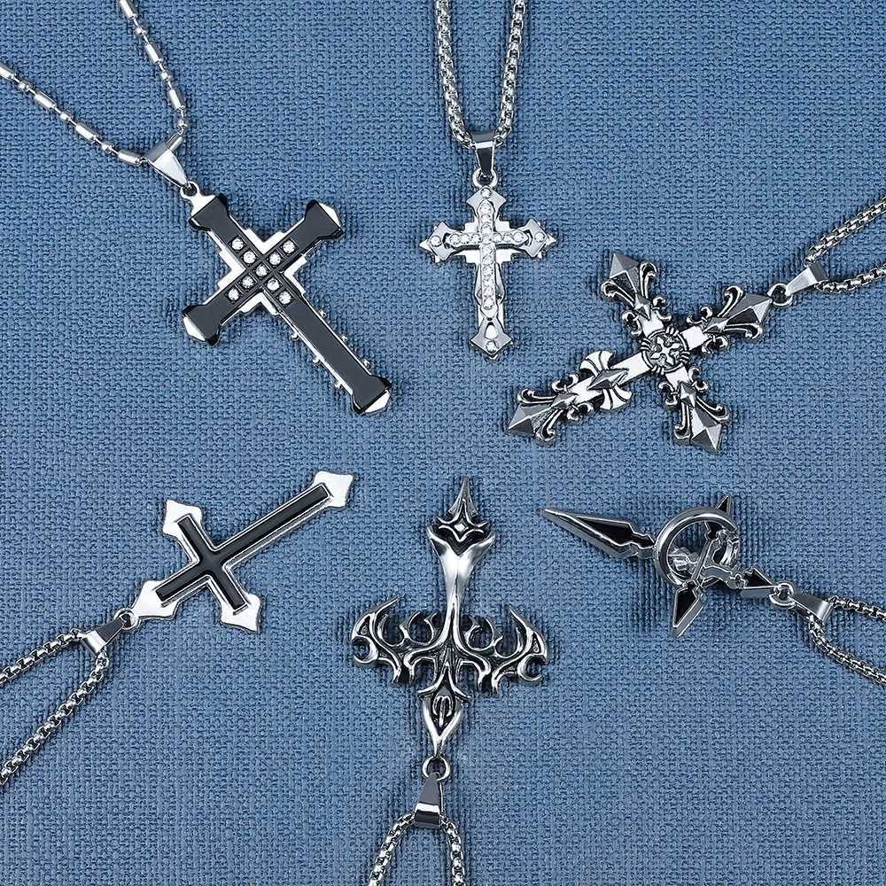 High Quality Cross Titanium Steel Non Fading NecklaceDomineering Trendy Mens hip-hop Pendant ChainNew Handsome Men Women Gift Y251227