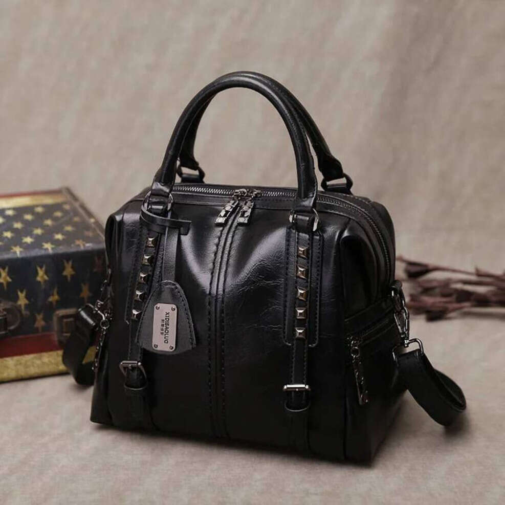Oloey Women rivet Shoulder Messenger Bag Luxury Handbags Leather Crossbody Ladies Hand Bags for Woman Bolsa Feminina