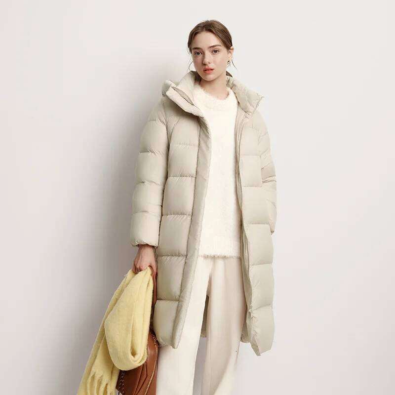 Semir Long Women Waterproof Hooded Winter New Loose Girls' Jacket Multi-Color Thicken Windbrake Down Coat