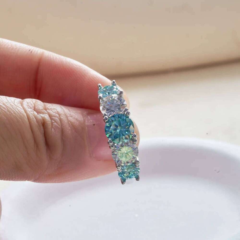 Luxury Total 3.6 Ct moissanite lab Diamonds Rings Round Brilliant for Women Bride Wedding Band Gift fine dating Jewelry gift 0fa