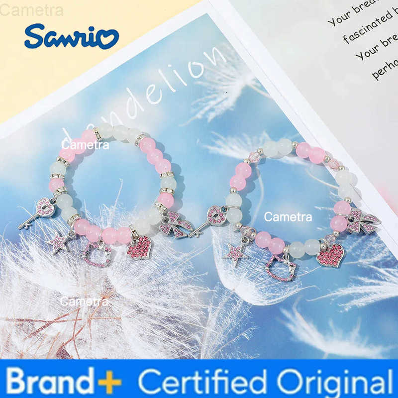 Sanrio Cute Kawaii HelloKitty Rhinestone Hollow Pendant Bead Bracelet Fashionable Womens Accessory Suitable as a Gift for Best Friends H251229