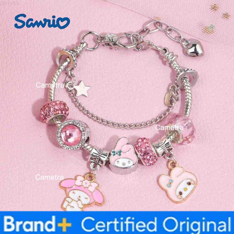 Sanrio Cartoon Character Beaded Bracelet Kuromi Melody Adjustable DIY Bangle Anime Cinnamoroll Jewelry Accessories For Women H251229