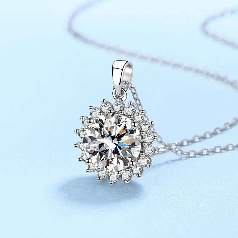 0.5-5ct D Color Moissanite Woman Pendant Sier For Women Chains Party Bridal Fine Jewelry 925sterling Silver Necklace 648