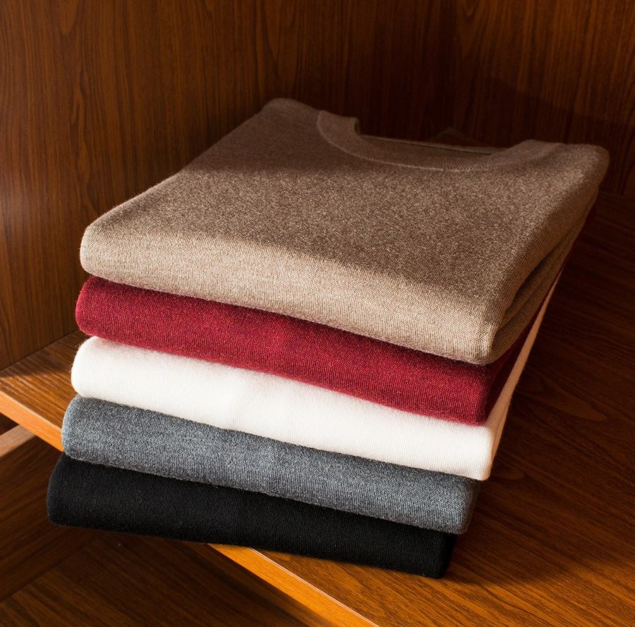 vip Men Wool Sweater, Four-pin Thick Warm Round Autumn and Winter Bottoming