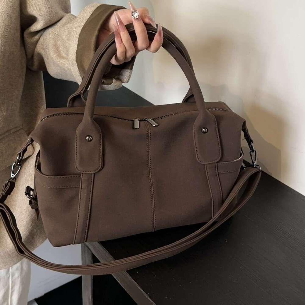 Retro Tote For Women Winter New Fashion Matte Shoulder Large Capacity Commuter Crossbody Bag SHANGFANNI