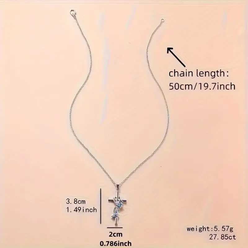 Fashion Cross Necklaces Silver Long Chain Simple Pendants for Women Men Jewelry Gifts Y251227
