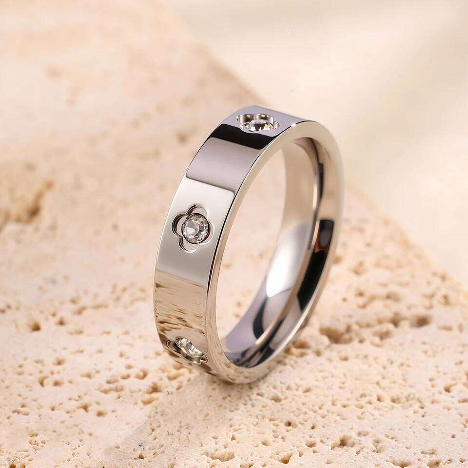 ZAKOL Luxury Brand Round CZ Inlaid Cross Nail Bracelet Ring Set for Women Men Waterproof Stainless Steel Jewelry