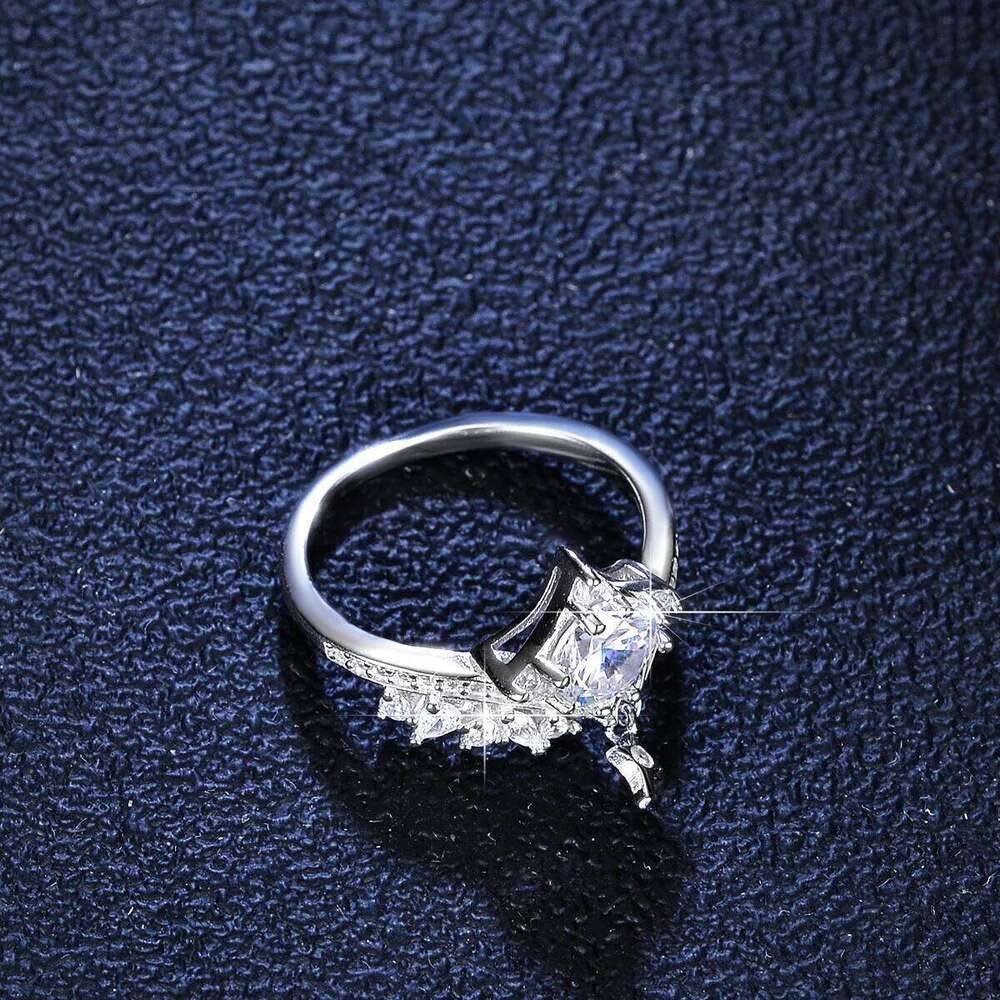 18K Gold Classic Four Claw Setting Daystar Moissanite PT950 Platinum Dove Egg Wedding Ring Jewelry 1af