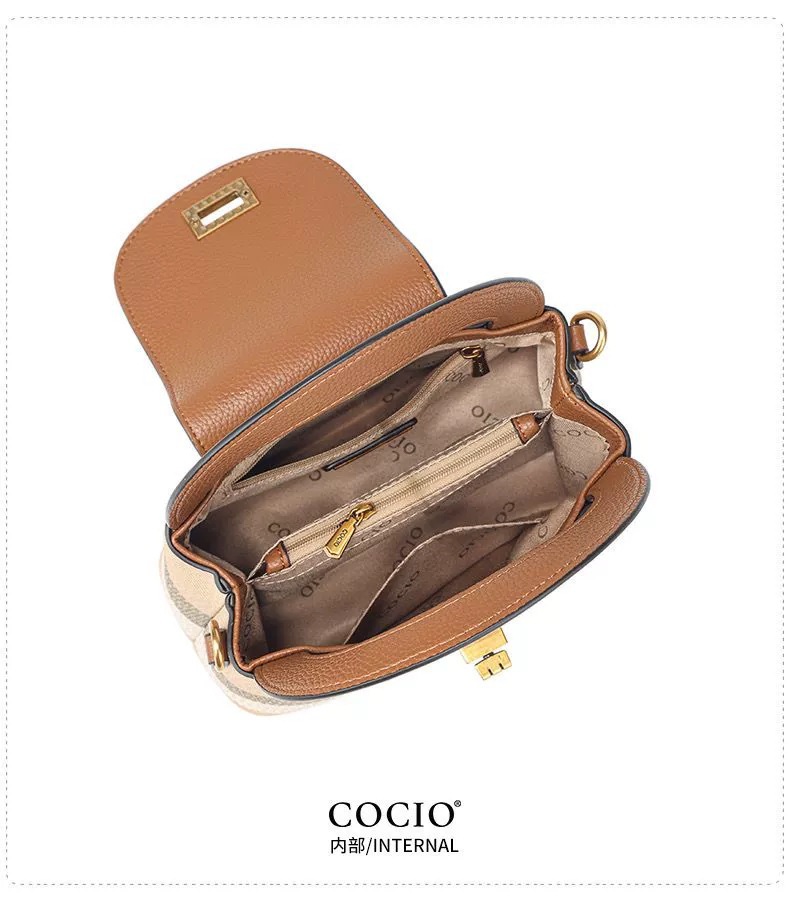 New Design Bag COCIO Spring/Summer checkered hand-held exquisite and trendy small bag, waybill shoulder bag, Cross-border women's bag Free shippi