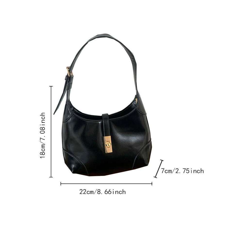 New Black Crescent Shoulder Armpit Bag Handbag Fashionable And Casual Women S Daily Commuting Bag TIANOUDAISHU