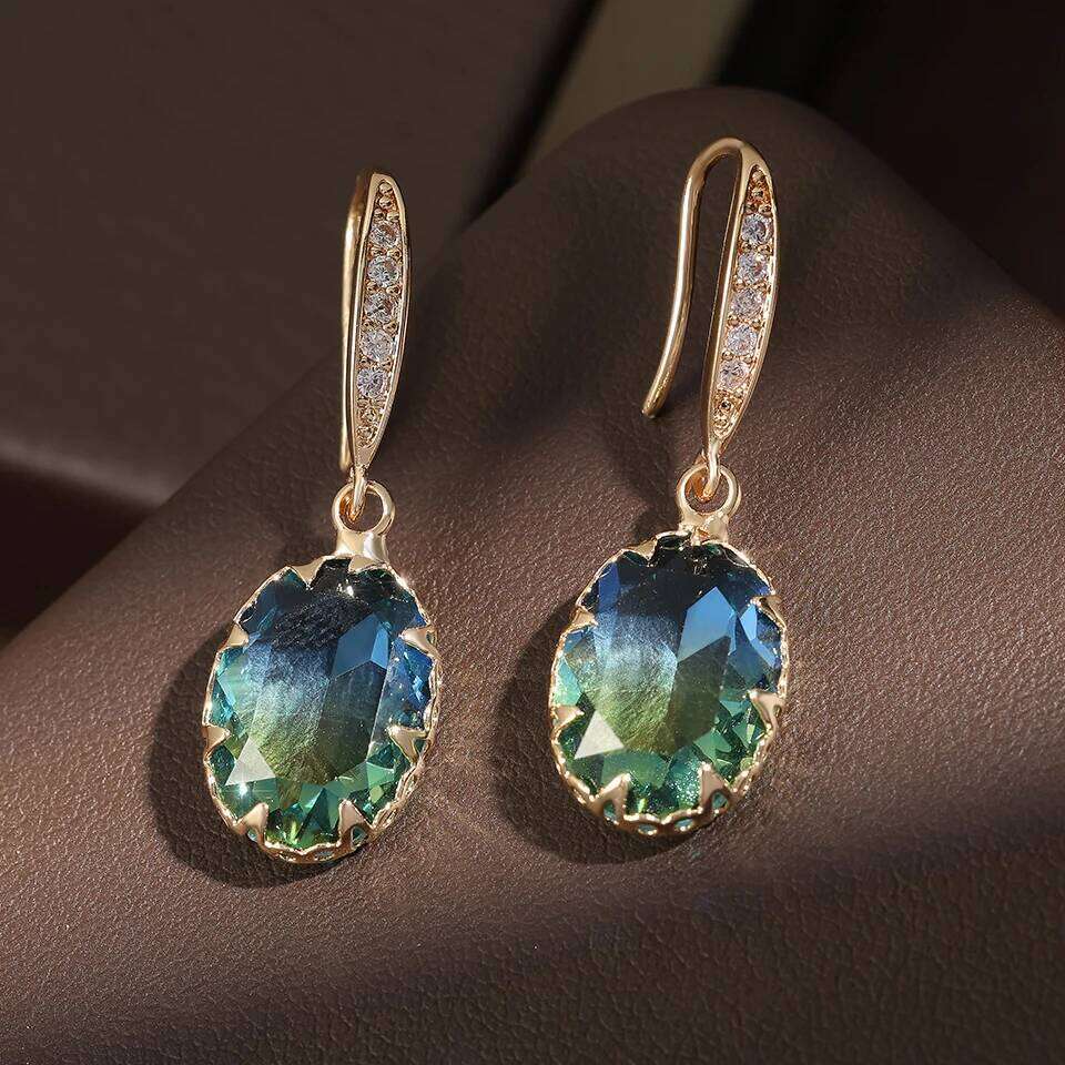 ZAKOL Luxury Trendy Water Drop Earrings For Women Girls Zirconia Crystal Pendant Ears Accessories Japan Korean Jewelry Gifts