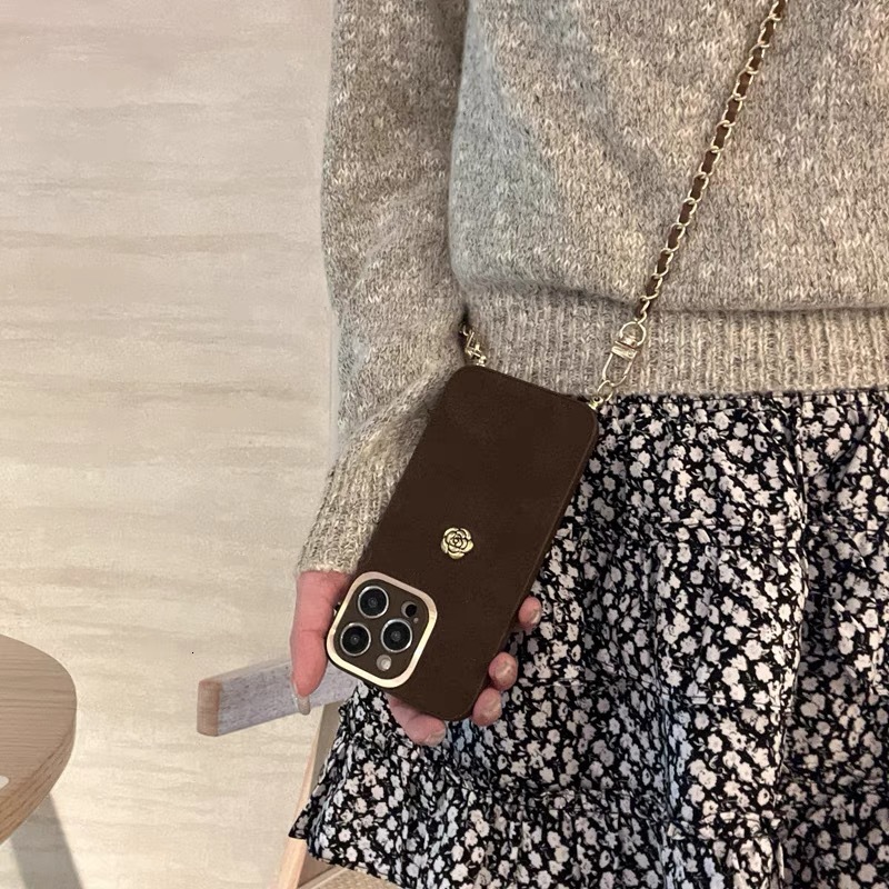 INS Melad Small Fragrance Camellia Crossbody Compatible with Apple 15 Phone Case Adjustable iPhone 14