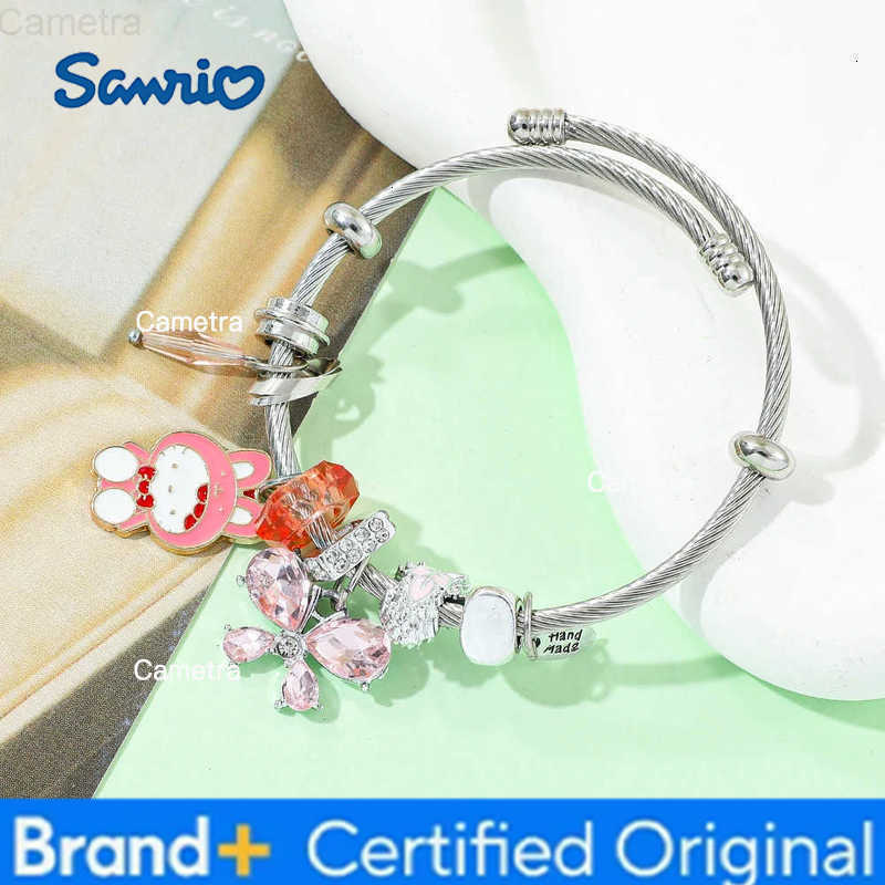 Sanrio Hello Kitty Bracelet Fashion Charm Cartoon KT Cat Bangle for Women Anniversary Date Jewelry Accessory Gift H251229