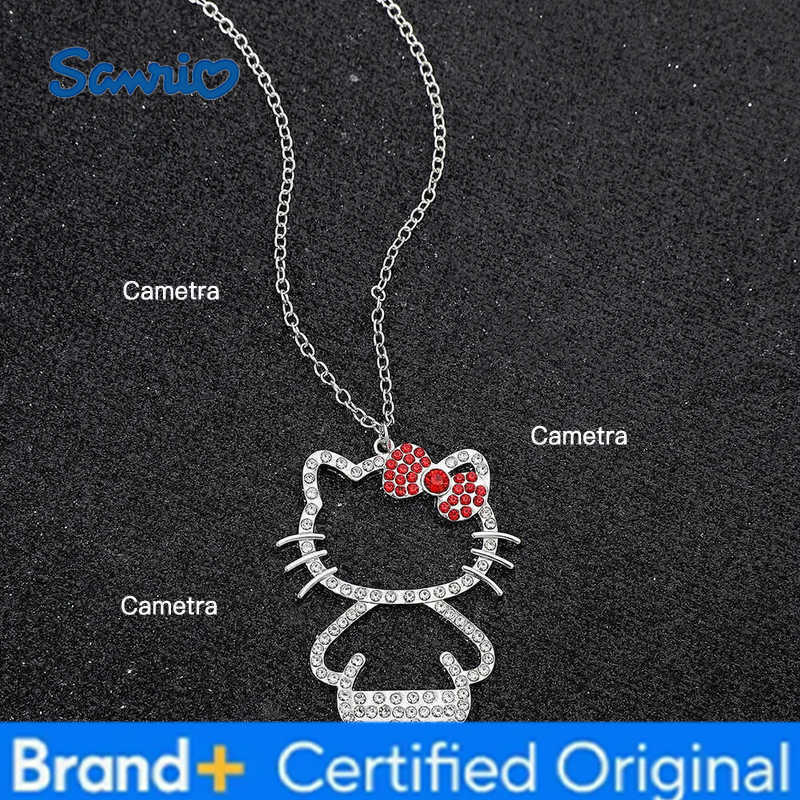 Sanrio Hello Kitty Rhinestone Bow Cute Girl Pendant Necklace Woman Clavicle Chain Pendant Gifts H251229