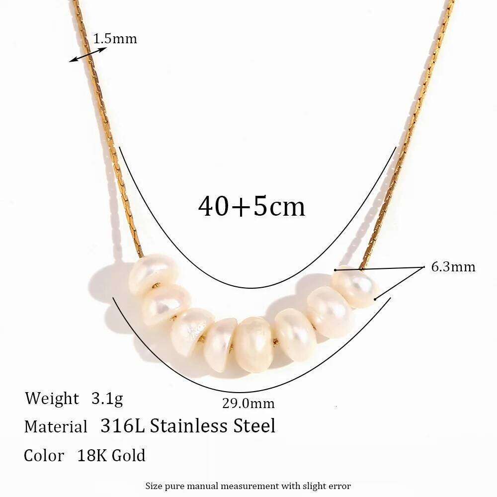 ZAKOL Vintage Natural Pearl Beads Chic Exquisite Necklace Thin Chain Stainless Steel Minimalist Charm Collar Jewelry for Women