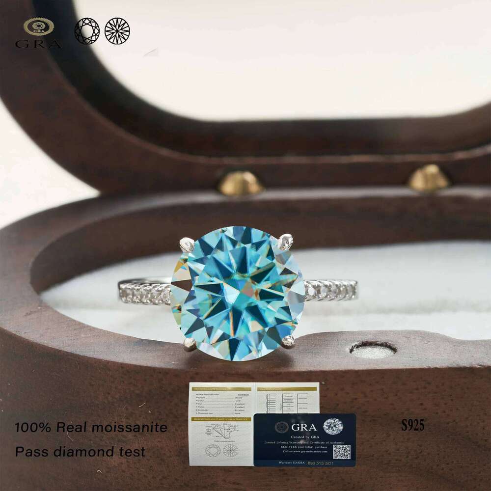 Sparking 5CT Moissanite Rings For Women Engagement Wedding Band 925 Sterling Silver Classic Romantic 4 Claws Ring Jewelry Gift 459