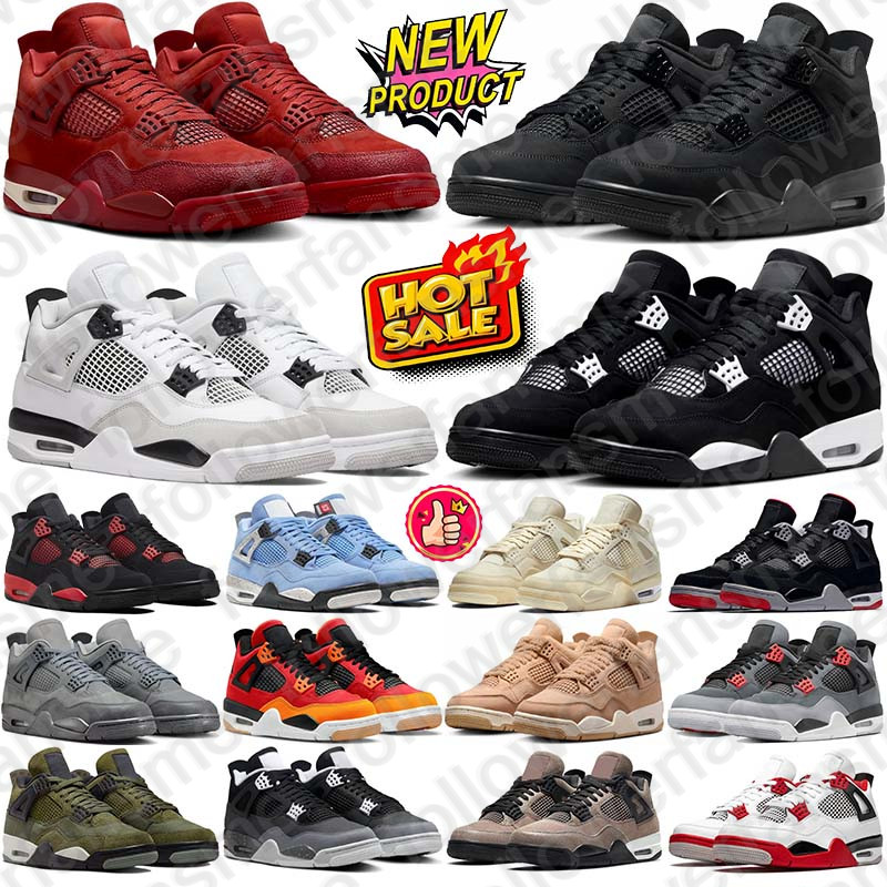 Free Shipping 2025 Designer Basketball jordan4men 4 4s Shoes Black Cat sneakers for mens womens trainers Sports runners 2026