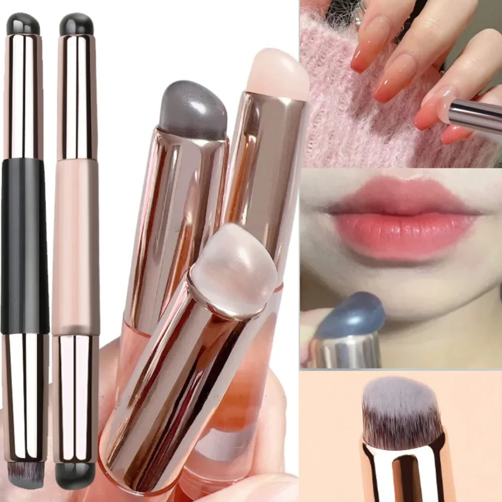 Q Soft Silicone Lip Brush With Dust Proof Cover Round Head Lipstick Applicator Cosmetic Tool Multiuse Eyeshadow 251215