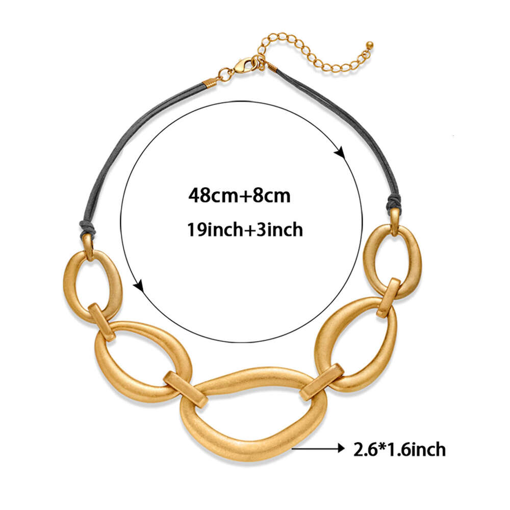 Cross-Border Exaggerated Cross Copper Metal Necklace Personality Fashion Versatile Elegant Jewelry Choker