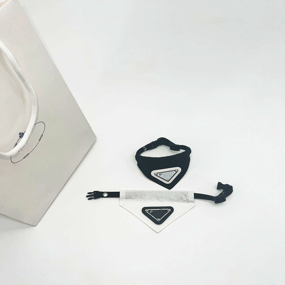 Designer Dog Bandanas with Triangle Emblem, 2-Layer Soft Triangle Bib Kerchief, Adjustable Pet Neckerchief Dog Bibs for Birthday & Costume Accessories