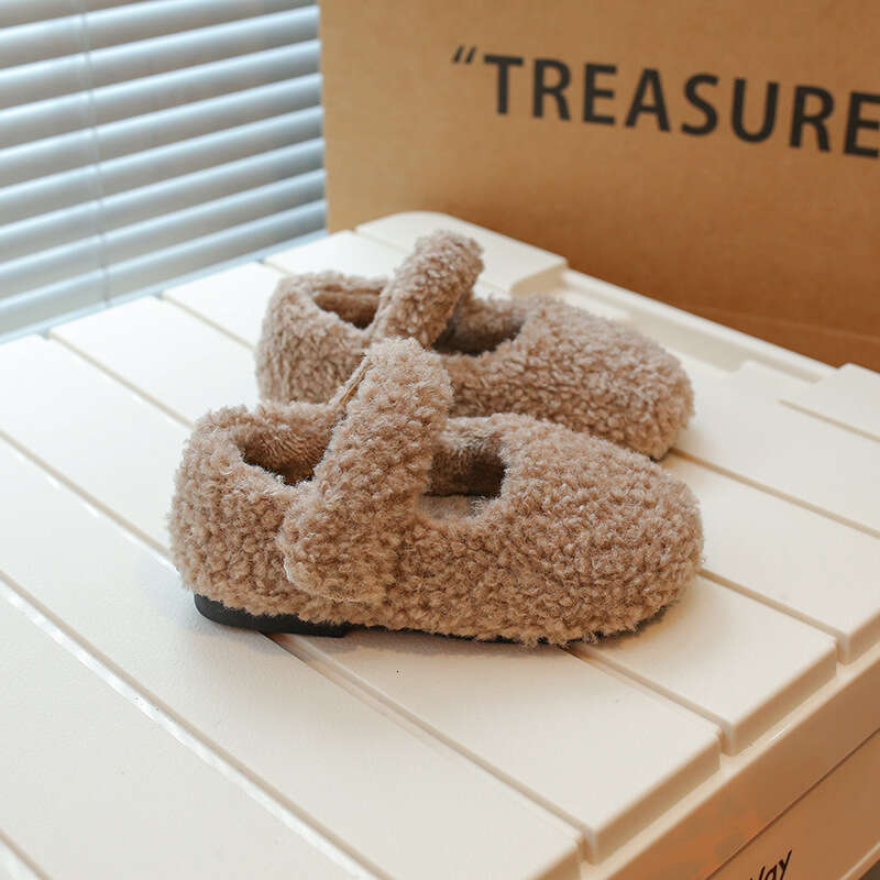 Cotton 2025 Autumn Winter New Solid Color Cute Baby Lightweight Children's Furry Shoes