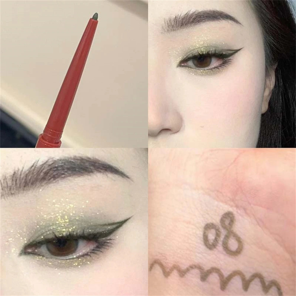 12 Colors Eyeliner Pencil Waterproof Longlasting Orange Black Brown Easy Wearing Eyeshadow Contour Stick Lying silkworm Makeup 251213