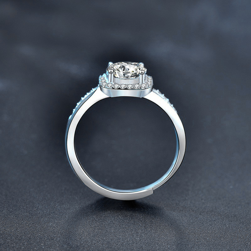 New Boutique Moissanite Square Ring Elegant Ladies Four Claw Ring Fashionable Jewelry Love Birthday Gift Ring