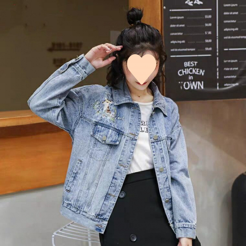 Womens Spring Style Denim Jacket Cropped Slimming Casual Z17703 Korean Version For Fashion Trendy Women 240830