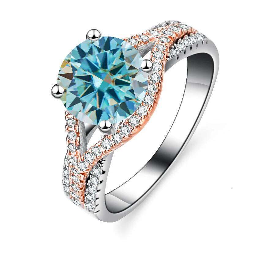 2 Ct Trend moissanite ring for charm lady silver 100% 925 jewelry Rings Wedding Anniversary Ring Date Gift size 5-9 6bd