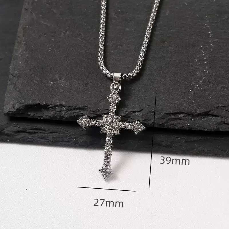 Vintage Stainless Steel Cross Pendant Necklace Sweater Chain High Quality Jewelry Wholesale Y251227