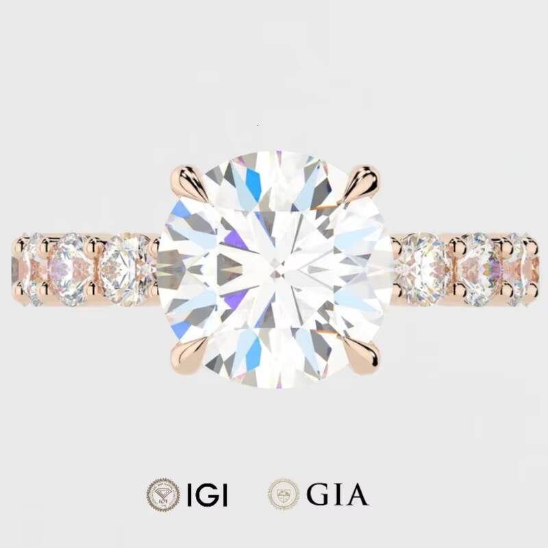Lab-Grown Diamond Solid Gold 14K E Color Lab Grown Diamond Engagement Ring 1CT VVS IGI Womens Lab Diamond Ring